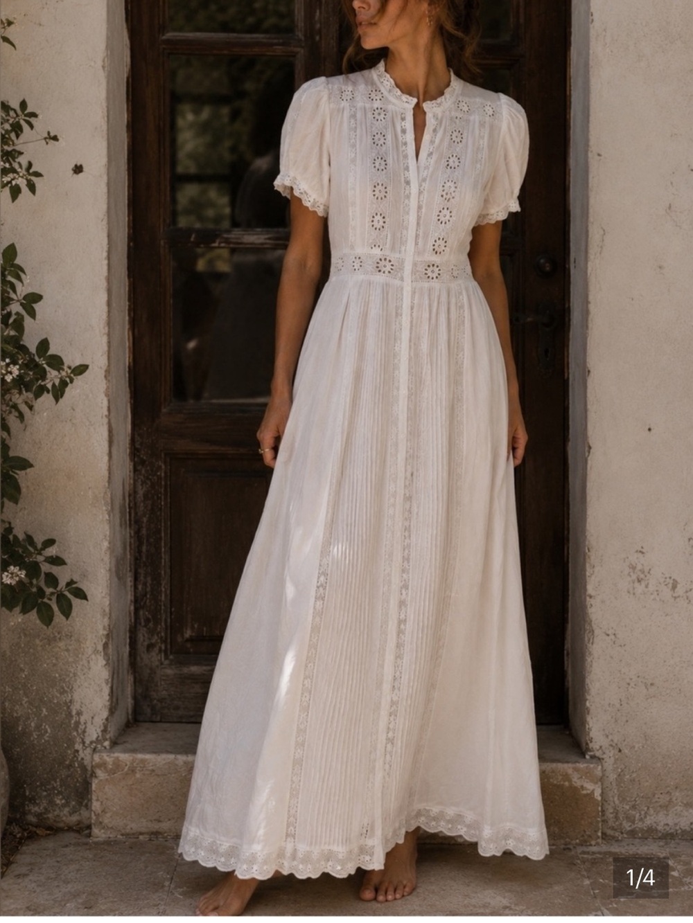 House of Harlow Eyelet Lace White Dress
